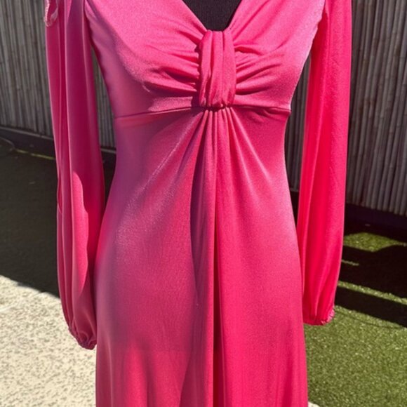 Vintage Dresses & Skirts - Elegant Vintage Barbie Pink Long Sleeve Dress